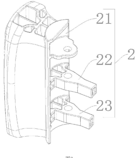 Patent drawing — interior door-handle assembly